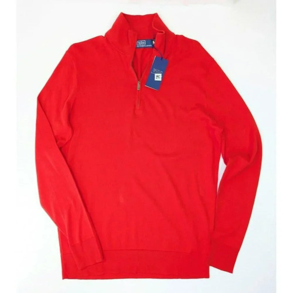 Polo Ralph Lauren Men's Cotton Quarter Zip Mock Neck Sweater Size XL (MSRP $228) - Picture 4 of 7